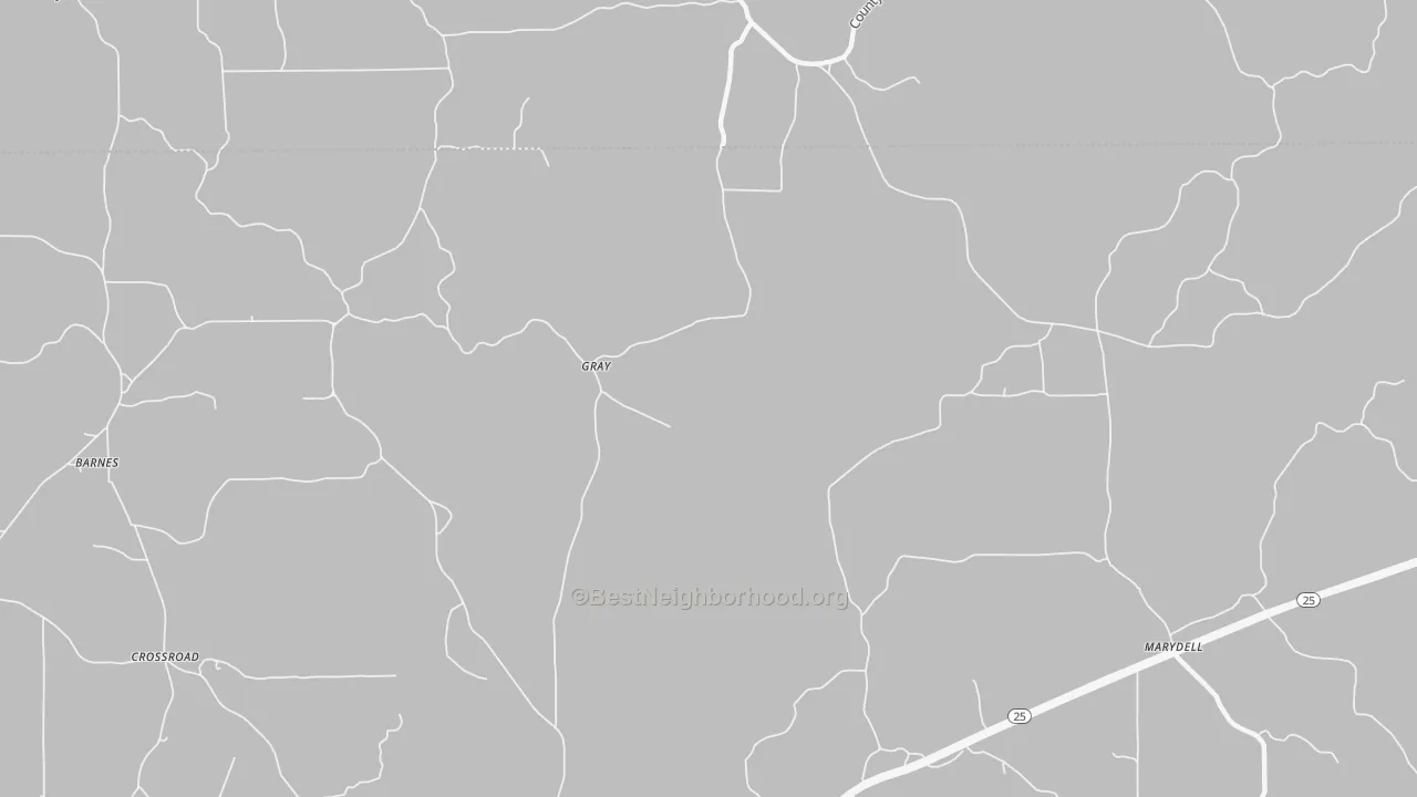 Bike Grade map of Gray, MS