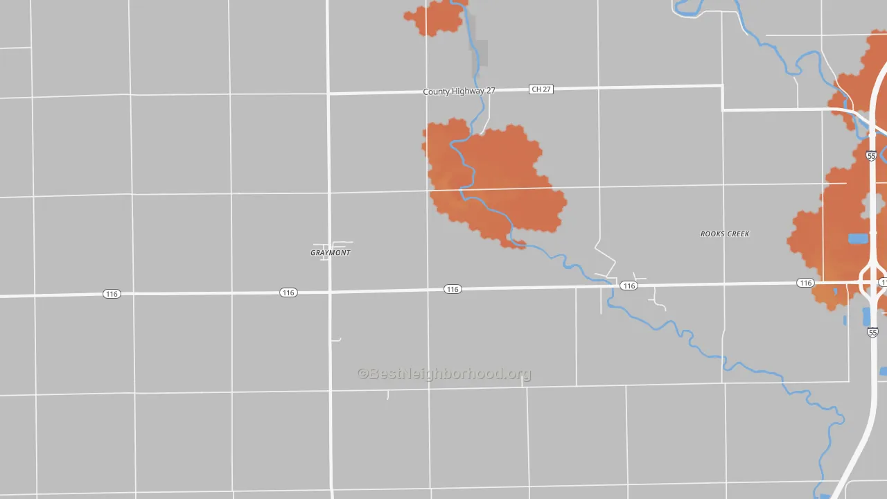 Bike Grade map of Graymont, IL
