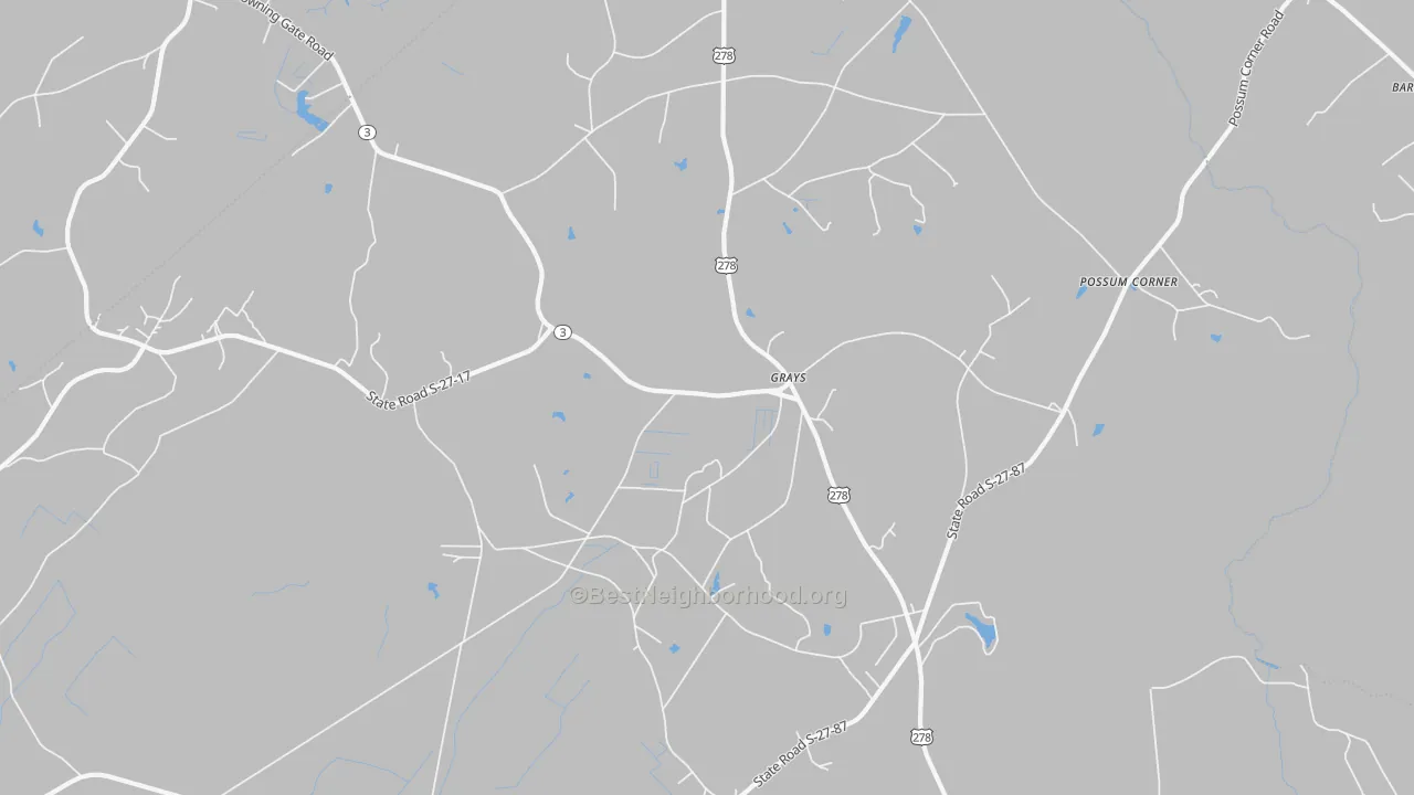 Bike Grade map of Grays, SC