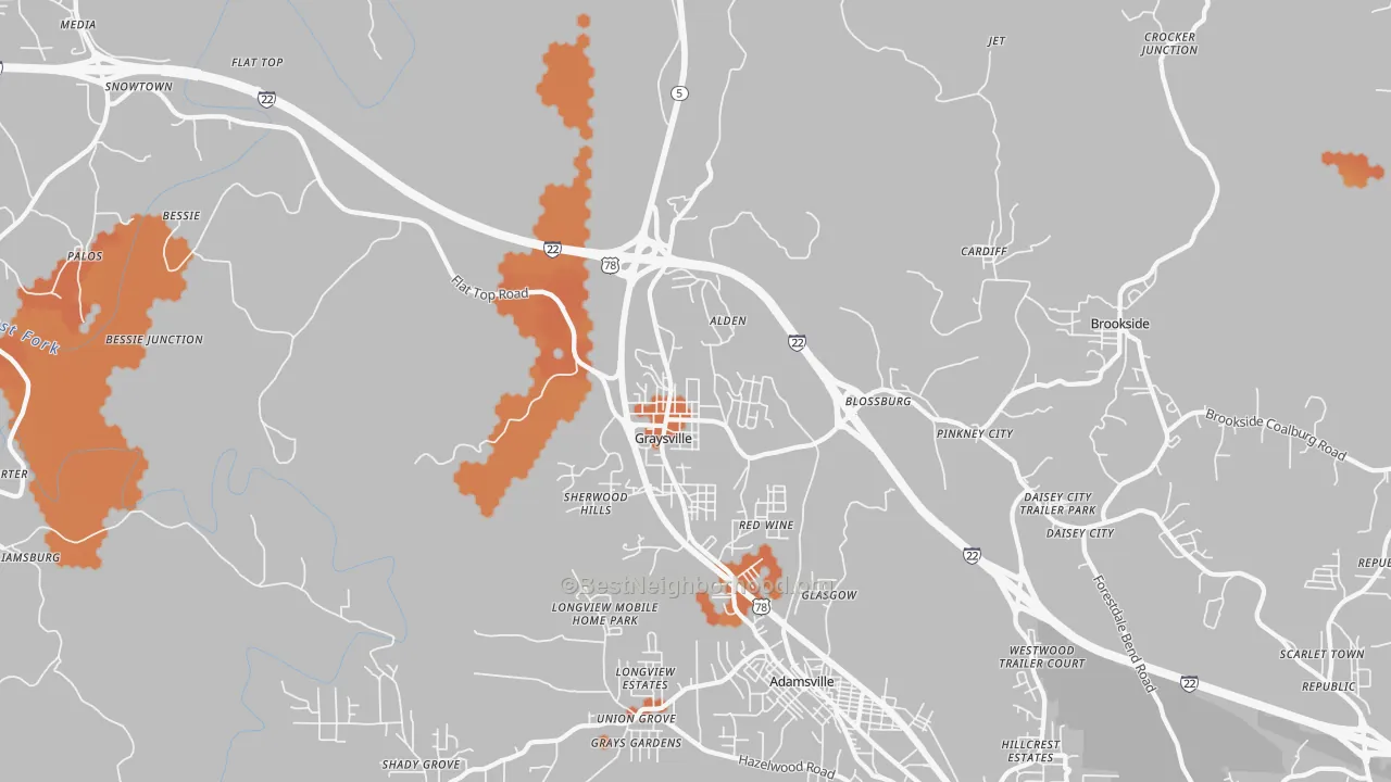 Bike Grade map of Graysville, AL