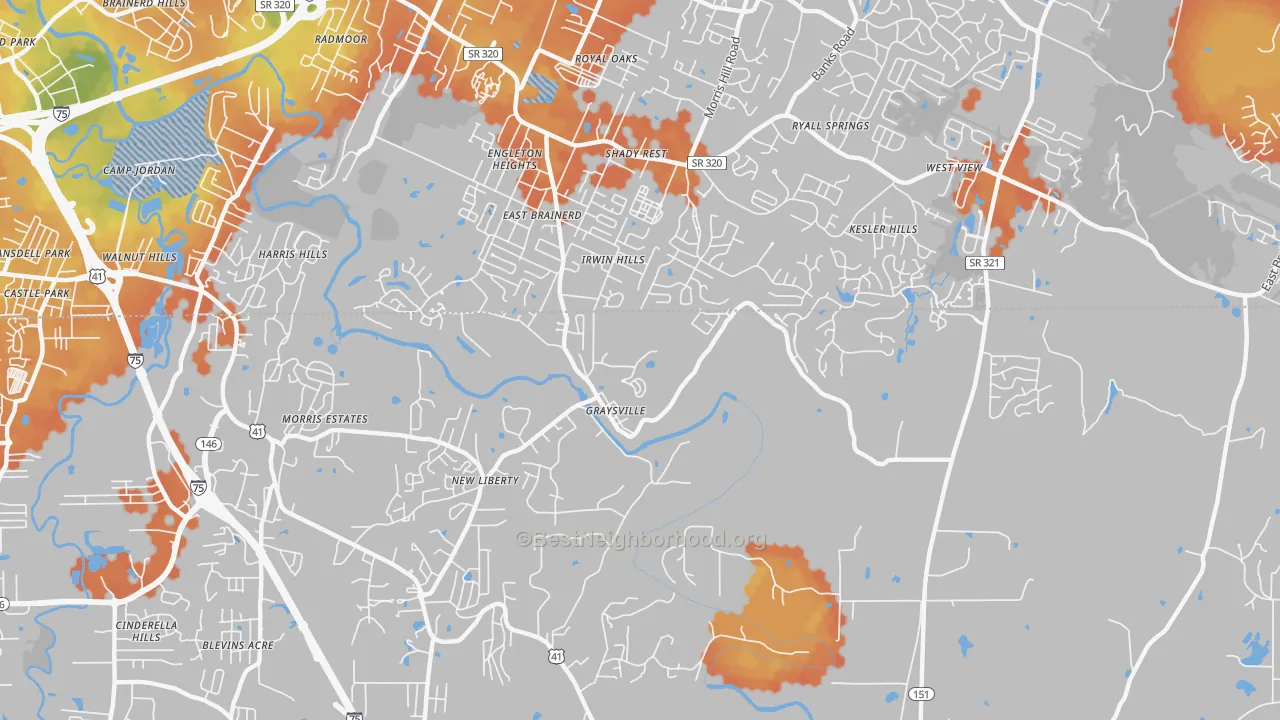 Bike Grade map of Graysville, GA