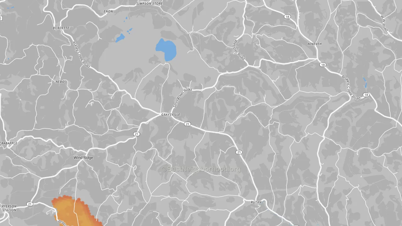 Bike Grade map of Graysville, PA