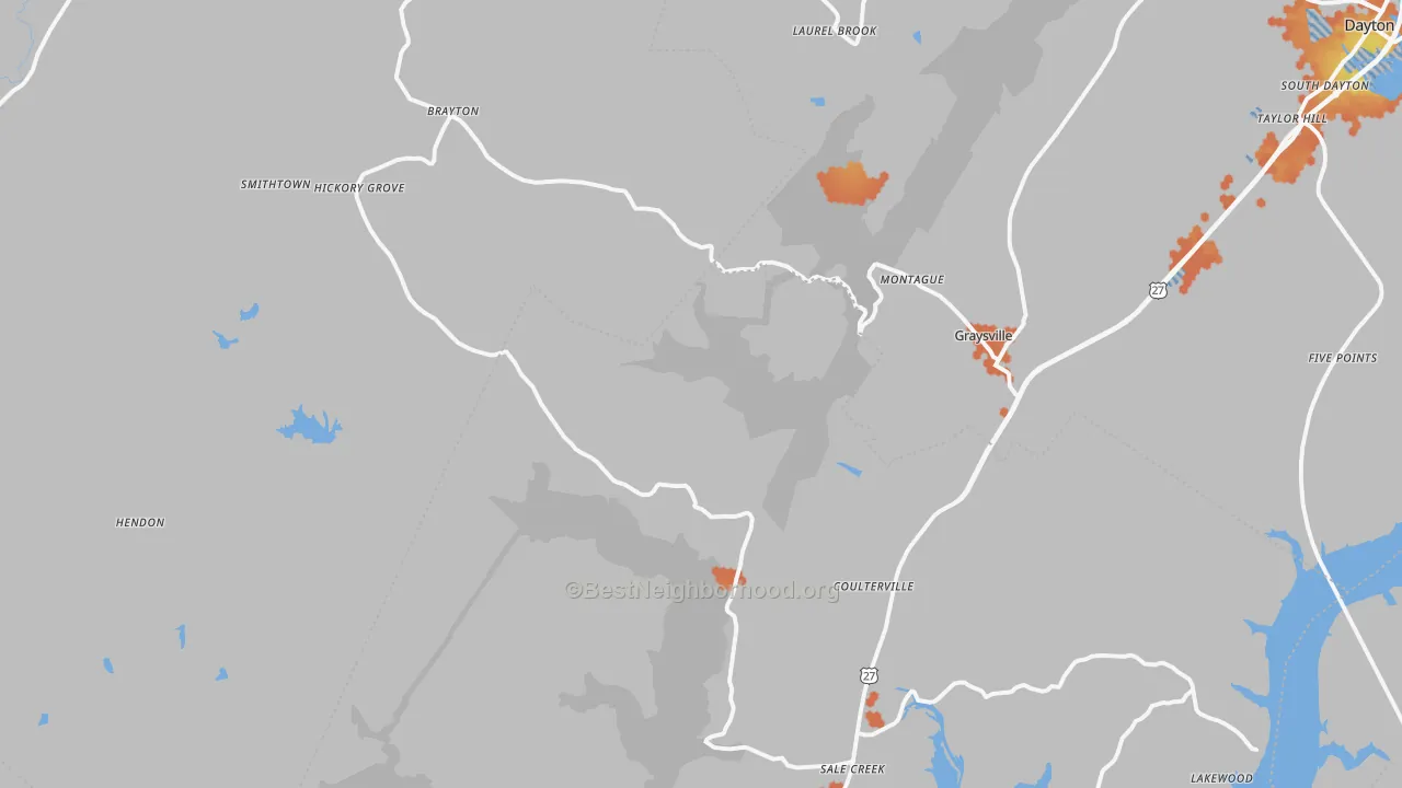 Bike Grade map of Graysville, TN