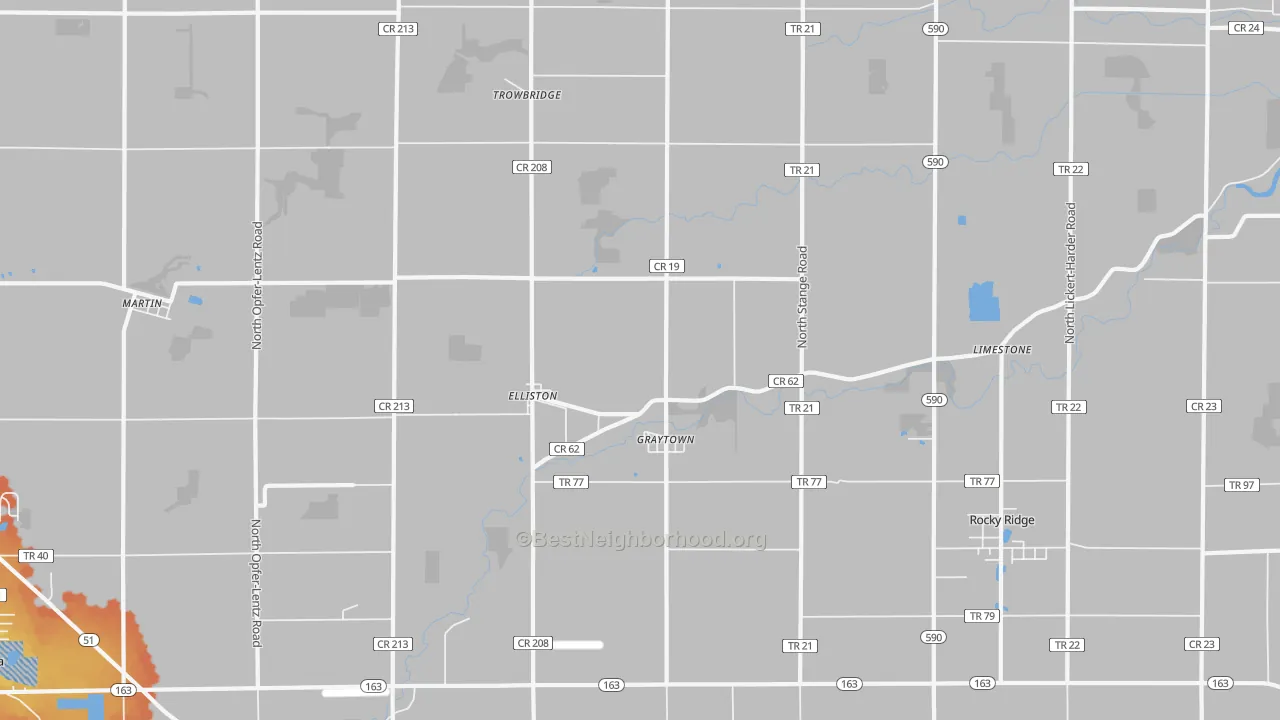 Bike Grade map of Graytown, OH