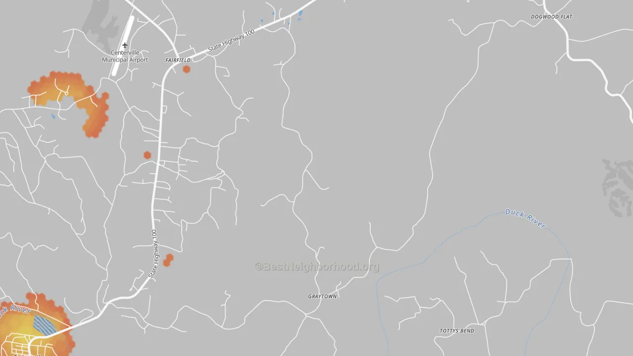 Bike Grade map of Graytown, TN