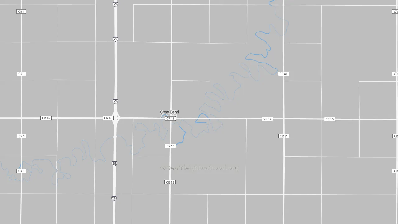 Bike Grade map of Great Bend, ND