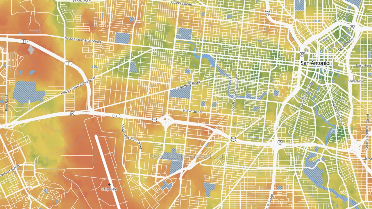 Bike Grade map of Greater Gardendale, San Antonio, TX