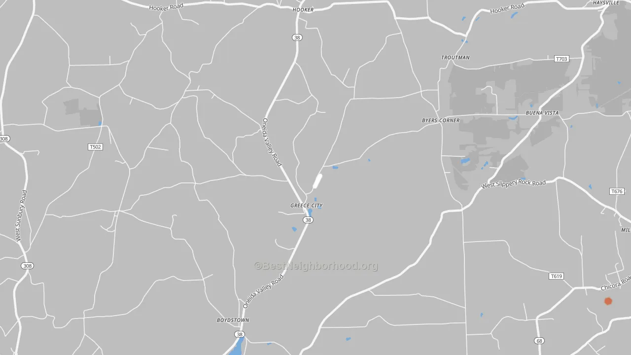 Bike Grade map of Greece City, PA