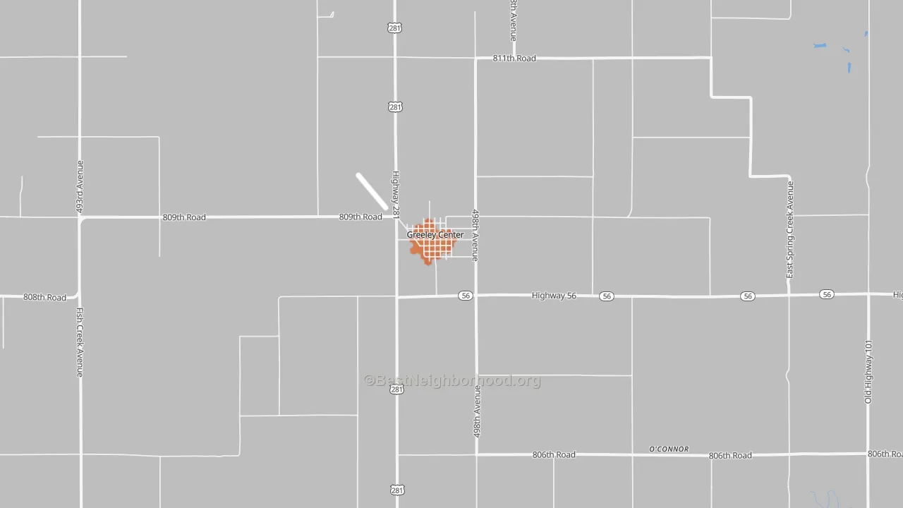 Bike Grade map of Greeley Center, NE