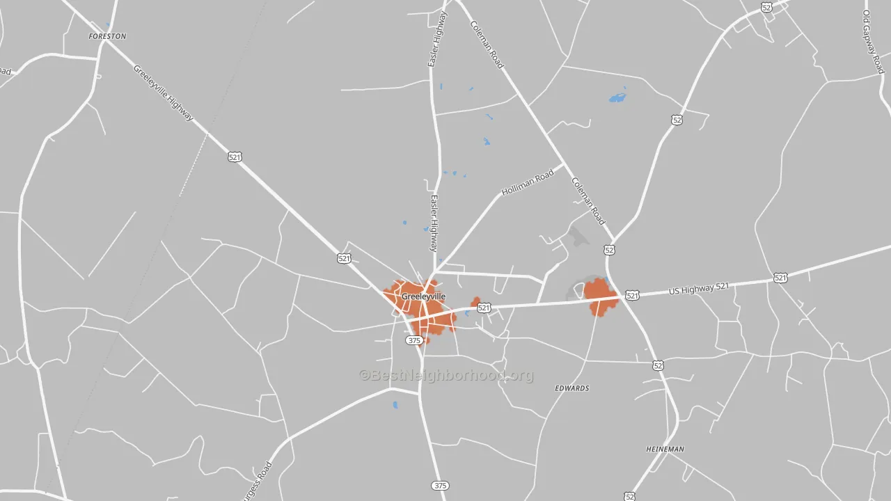 Bike Grade map of Greeleyville, SC