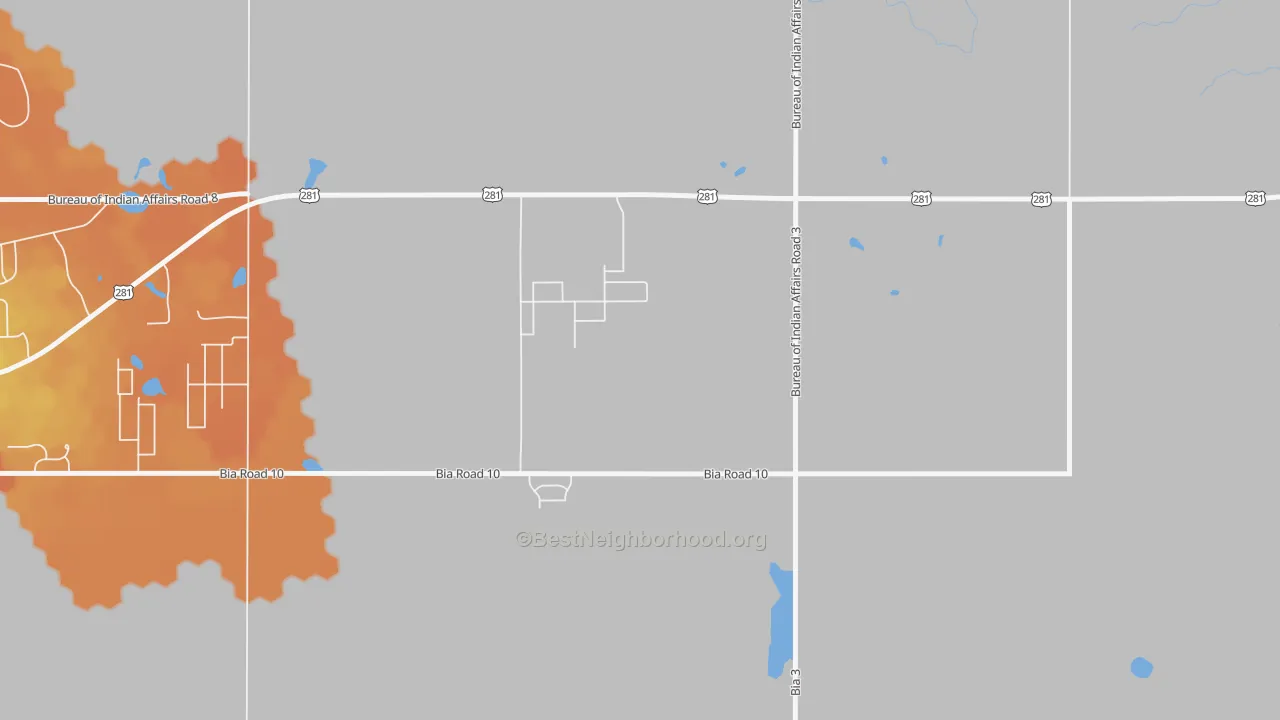 Bike Grade map of Green Acres, ND