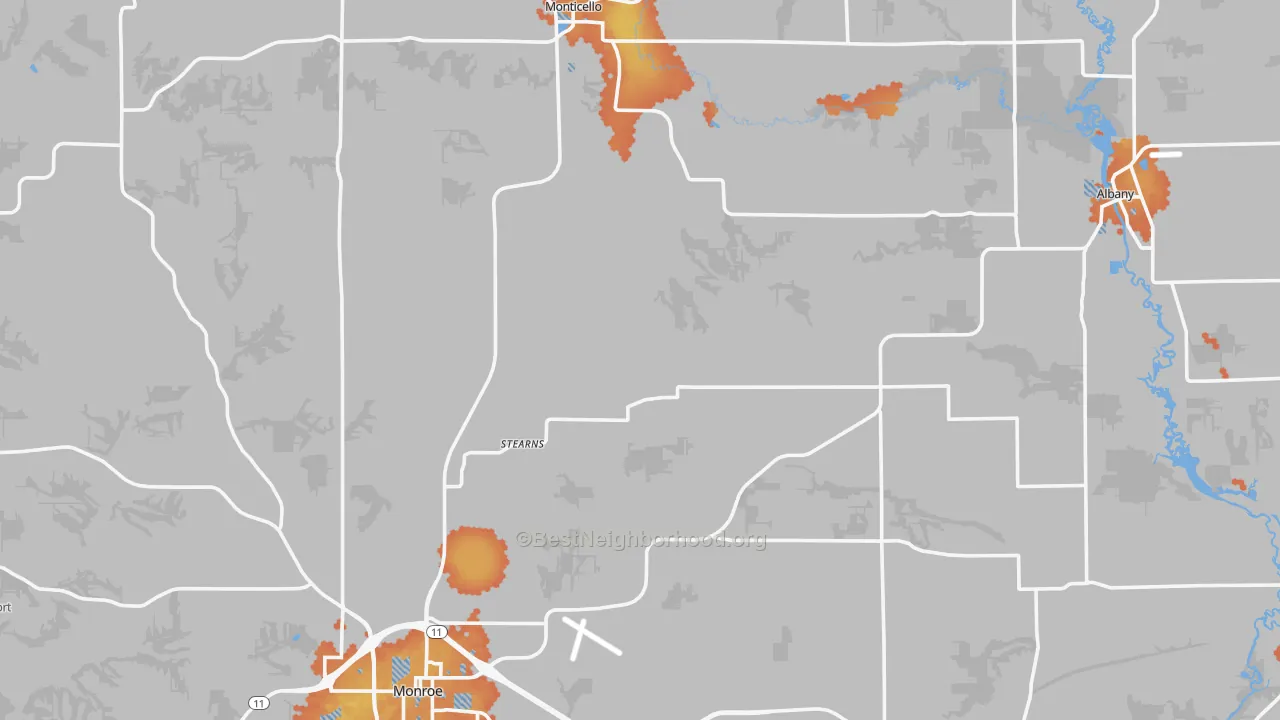 Bike Grade map of Green County, WI
