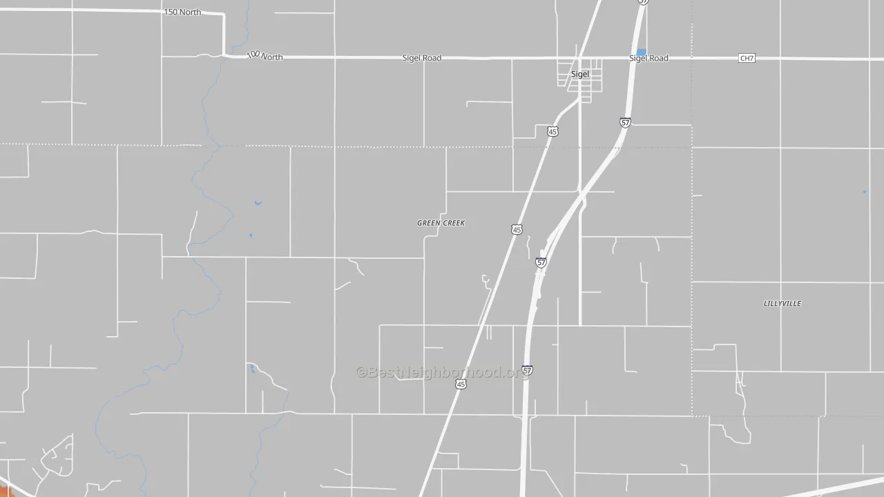 Bike Grade map of Green Creek, IL