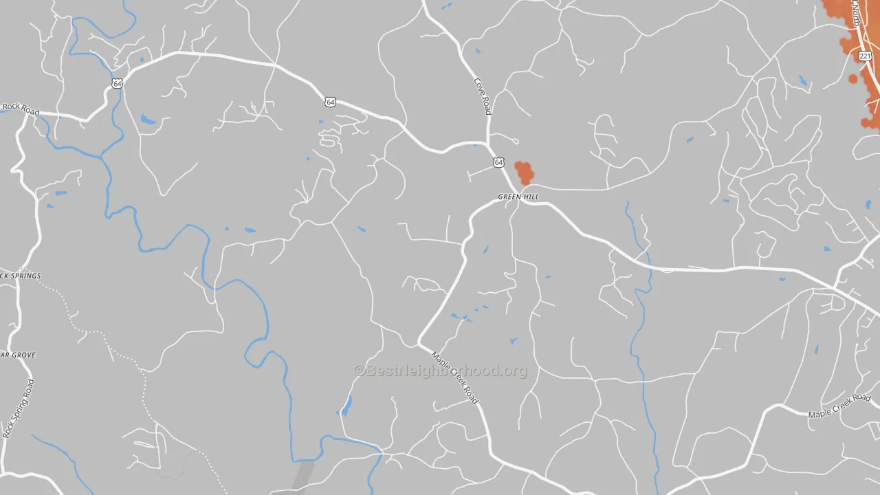 Bike Grade map of Green Hill, NC