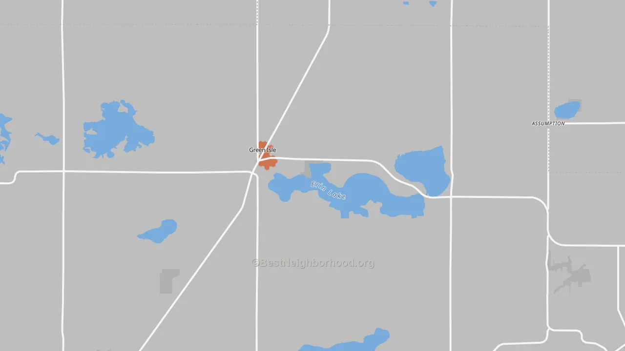 Bike Grade map of Green Isle, MN