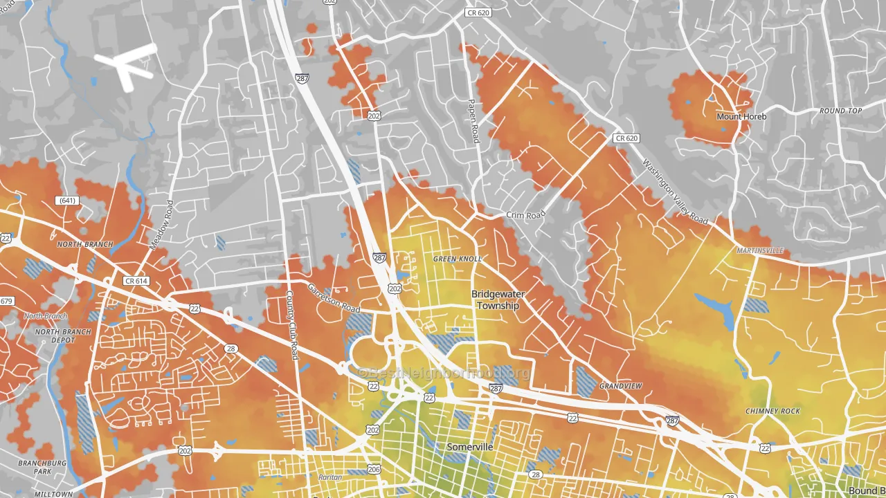 Bike Grade map of Green Knoll, NJ