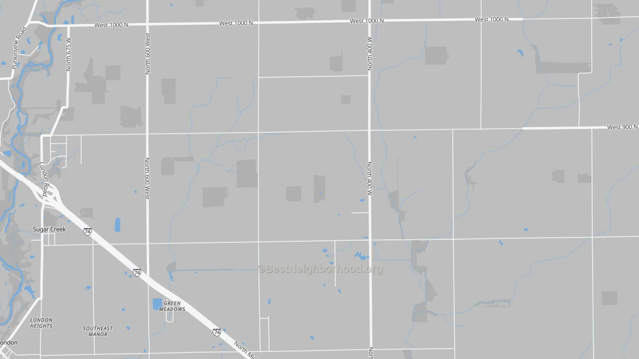 Bike Grade map of Green Meadows, IN