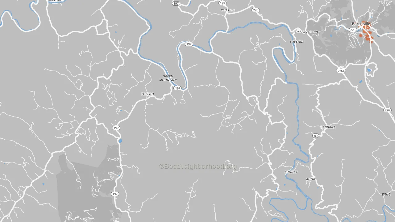Bike Grade map of Green Mountain, NC