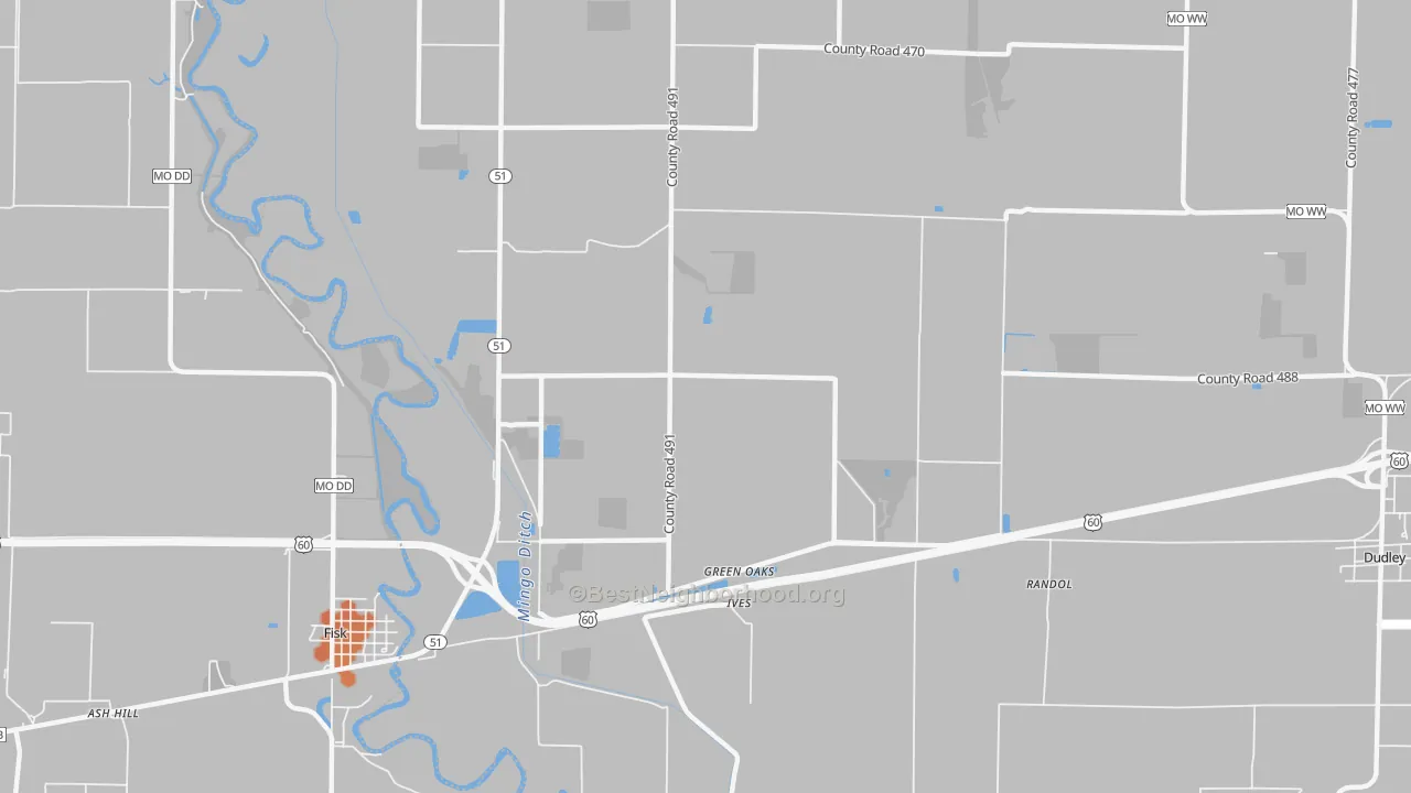 Bike Grade map of Green Oaks, MO