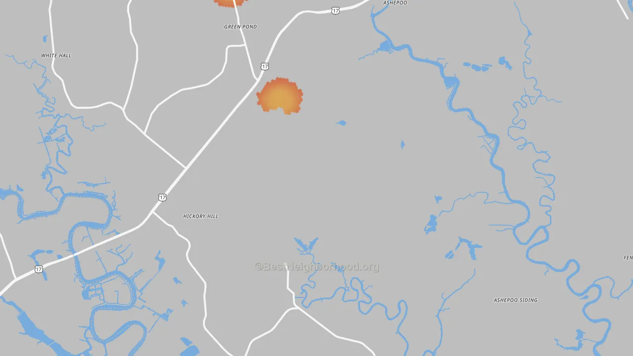 Bike Grade map of Green Pond, SC