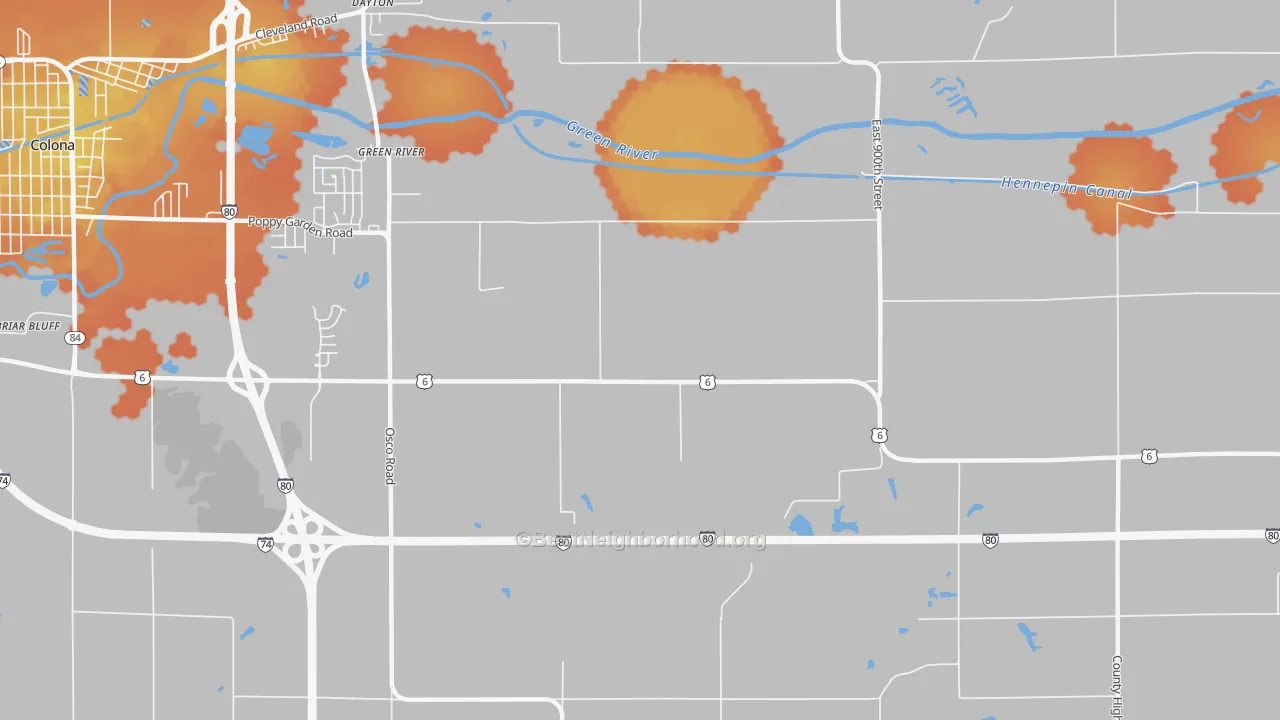 Bike Grade map of Green River, IL