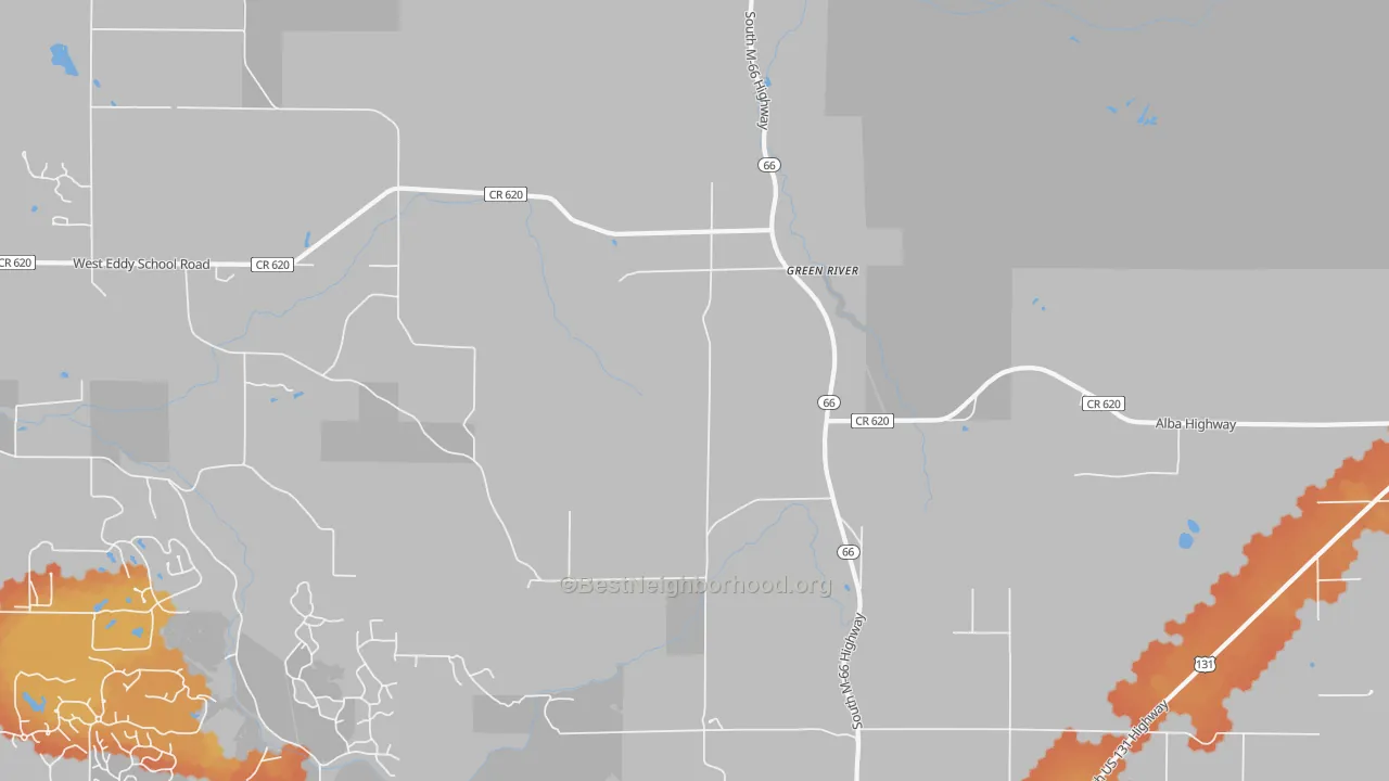 Bike Grade map of Green River, MI