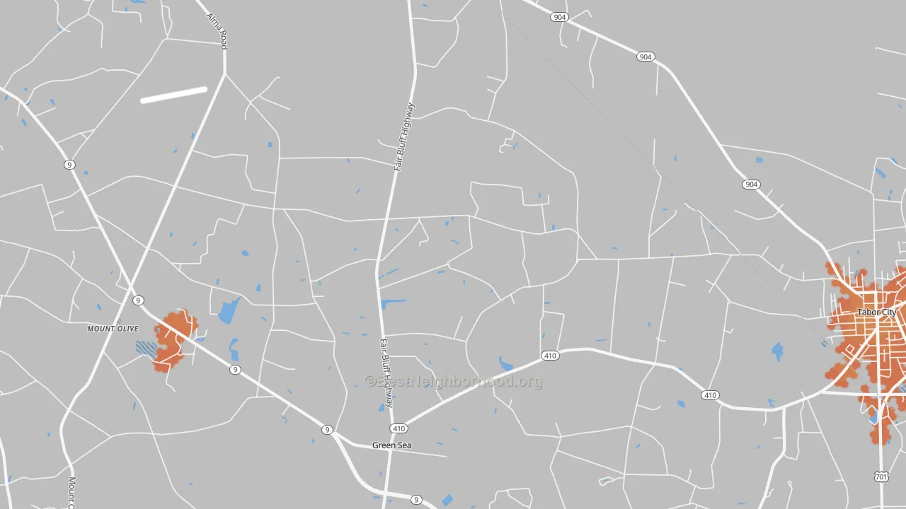 Bike Grade map of Green Sea, SC