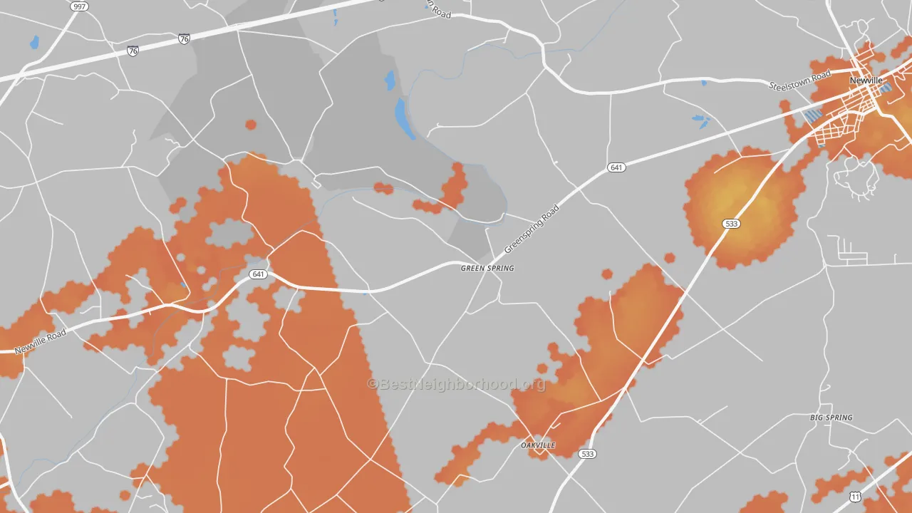 Bike Grade map of Green Spring, PA