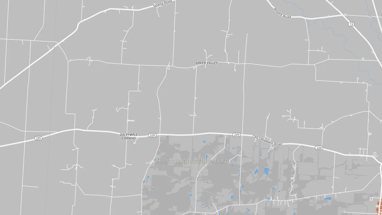 Bike Grade map of Green Valley, OH