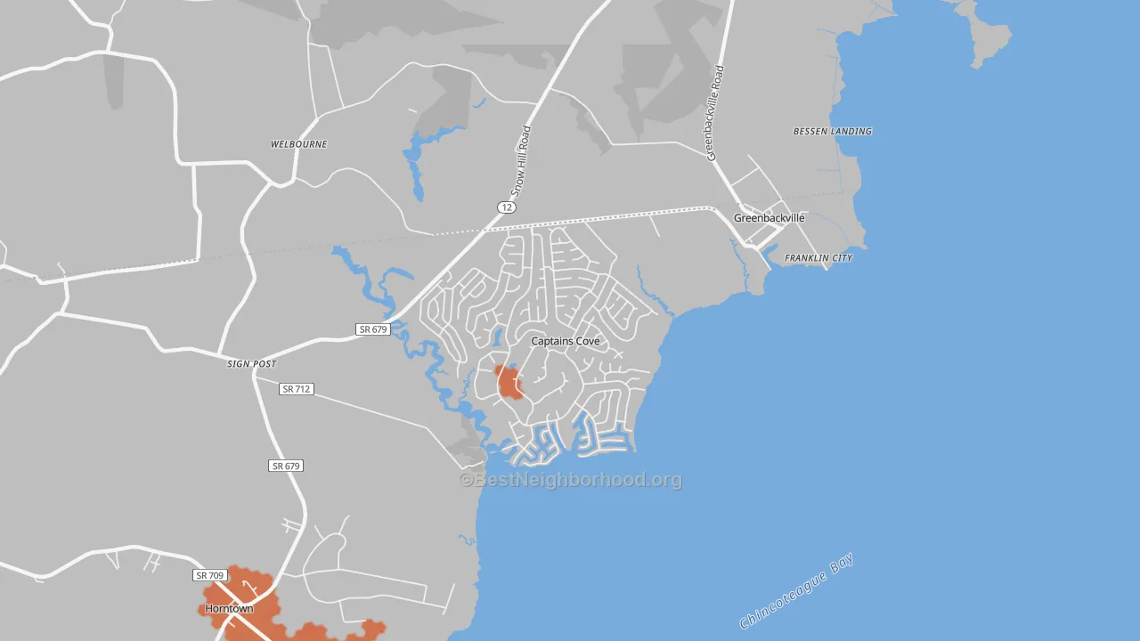 Bike Grade map of Greenbackville, VA
