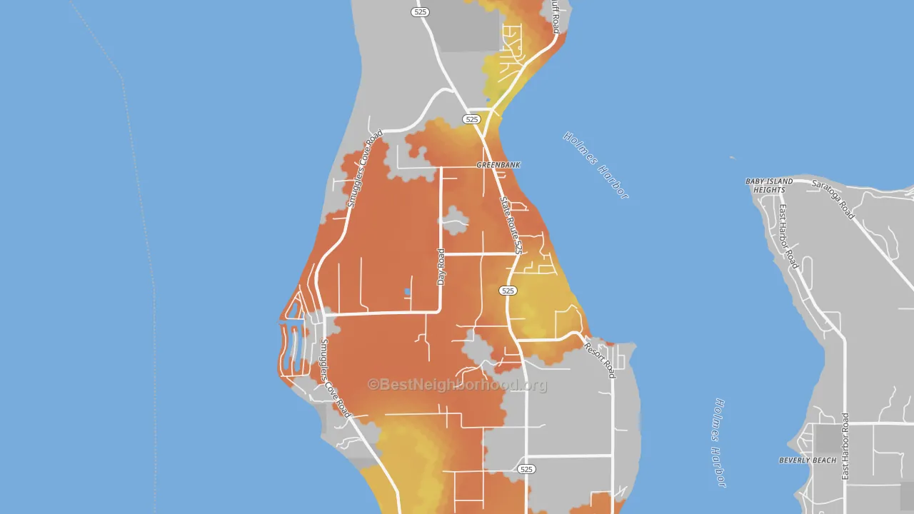 Bike Grade map of Greenbank, WA