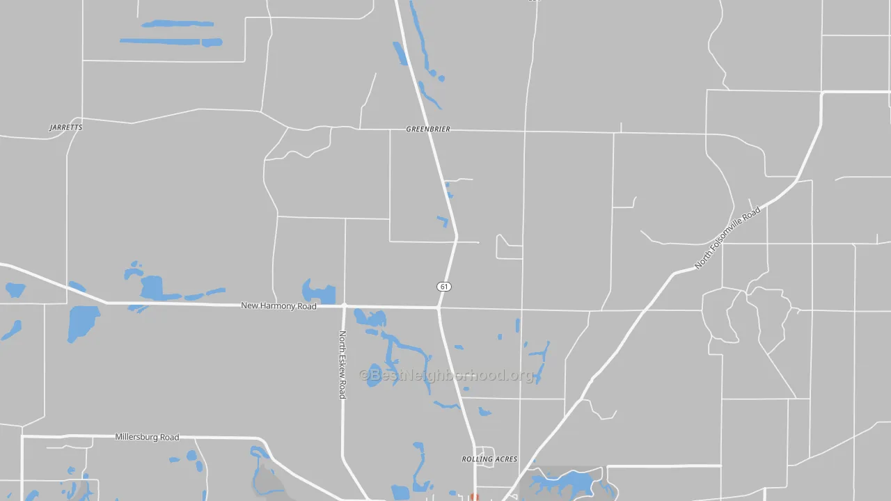Bike Grade map of Greenbrier, IN