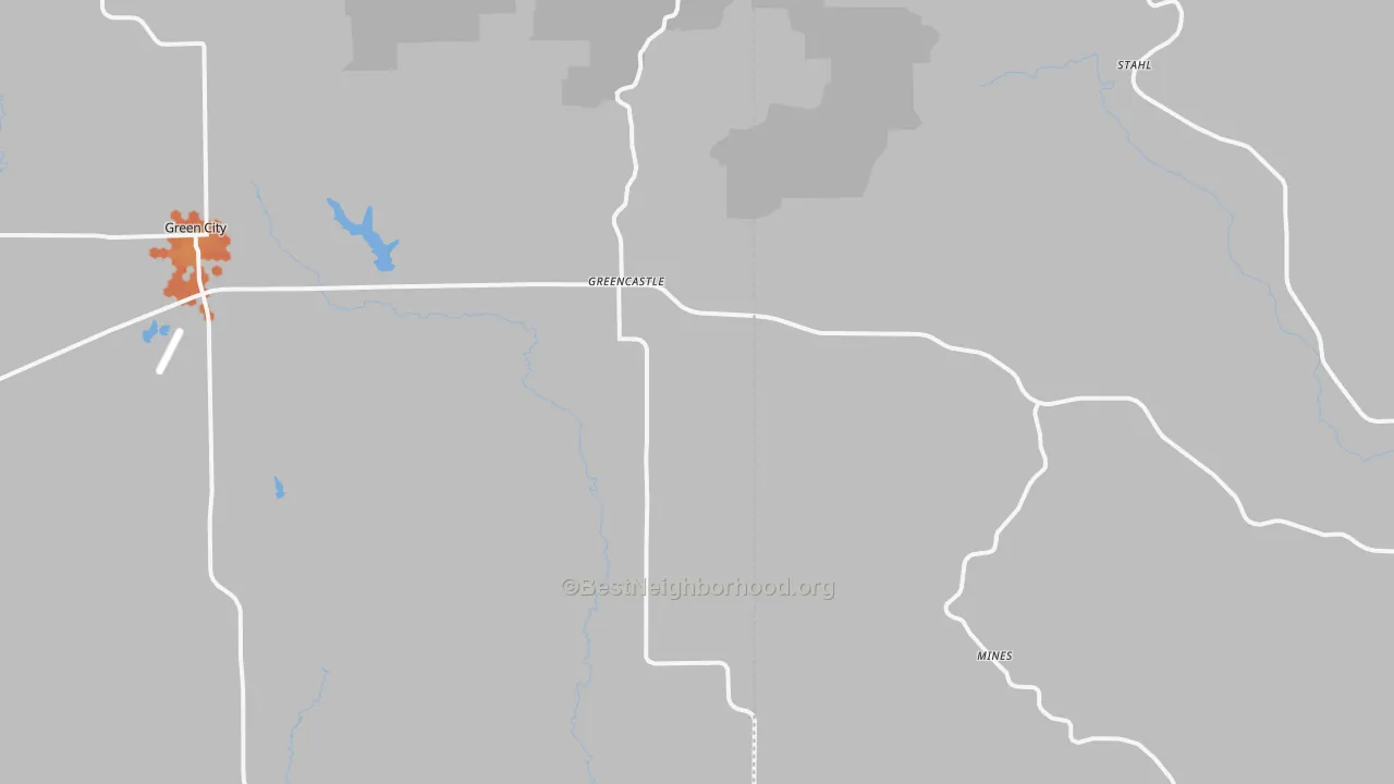 Bike Grade map of Greencastle, MO