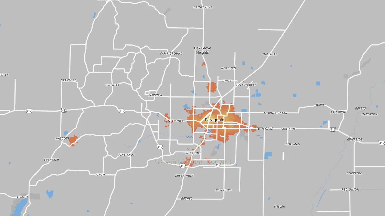 Bike Grade map of Greene County, AR