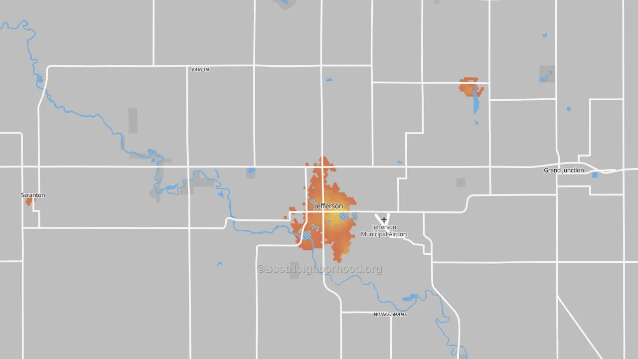 Bike Grade map of Greene County, IA