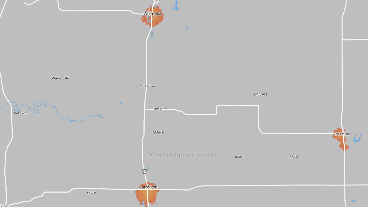 Bike Grade map of Greene County, IL