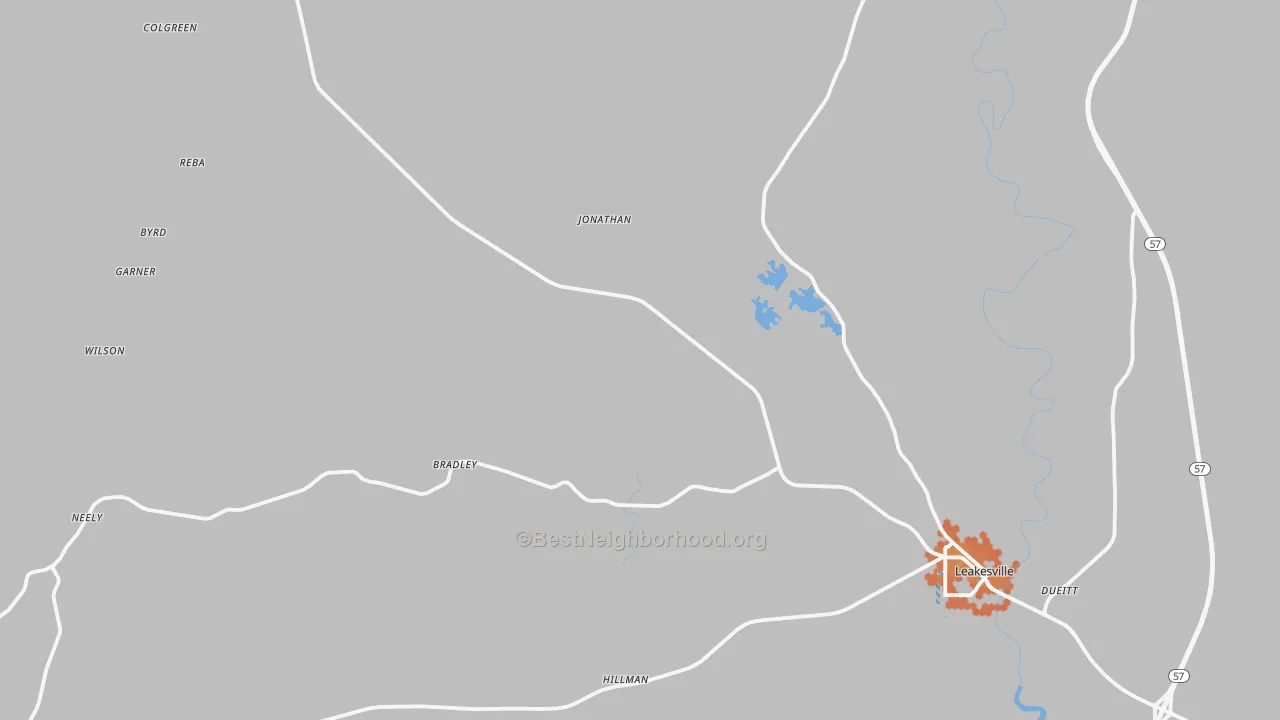 Bike Grade map of Greene County, MS