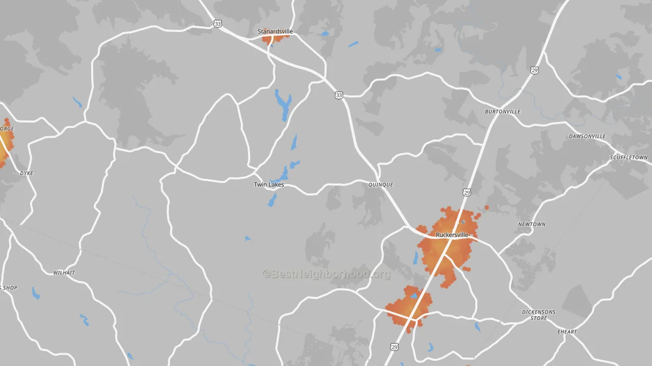 Bike Grade map of Greene County, VA