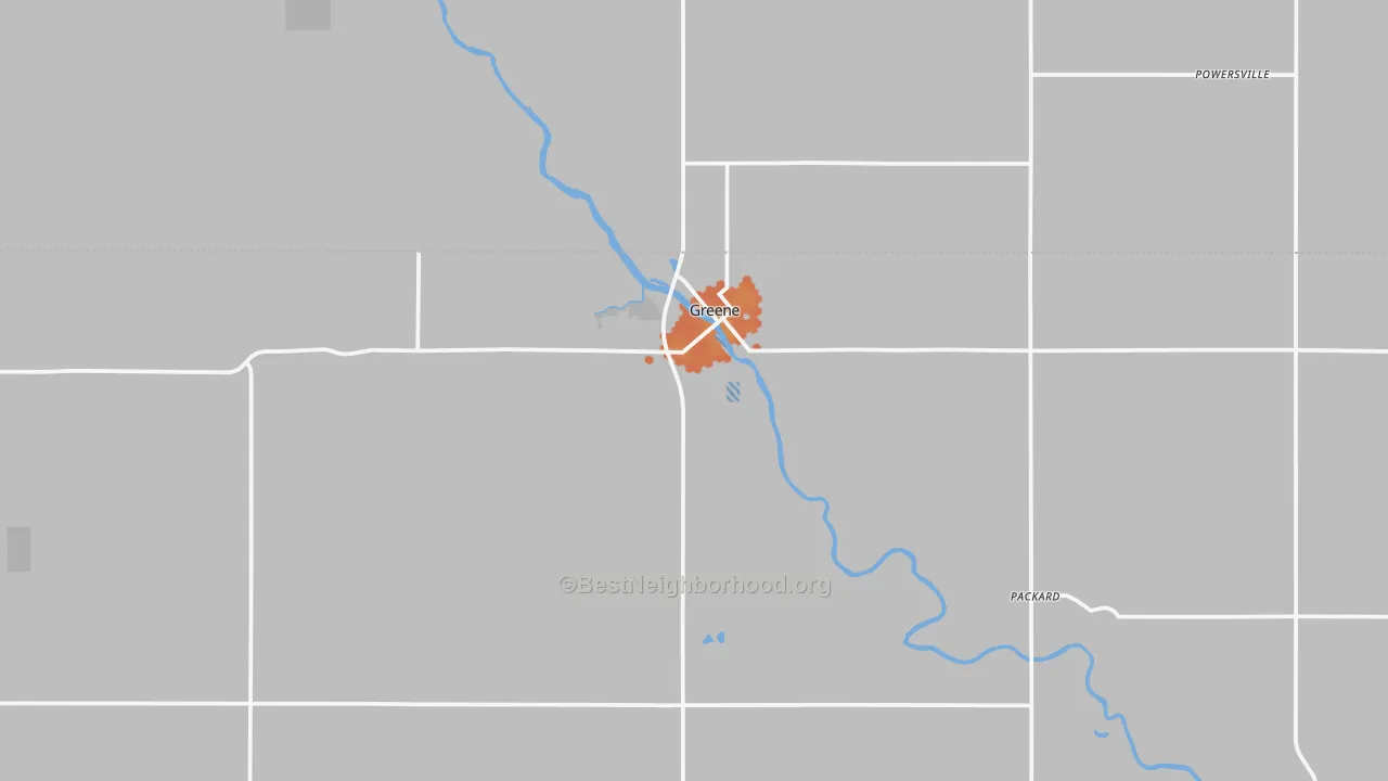 Bike Grade map of Greene, IA