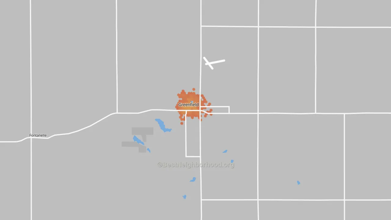 Bike Grade map of Greenfield, IA