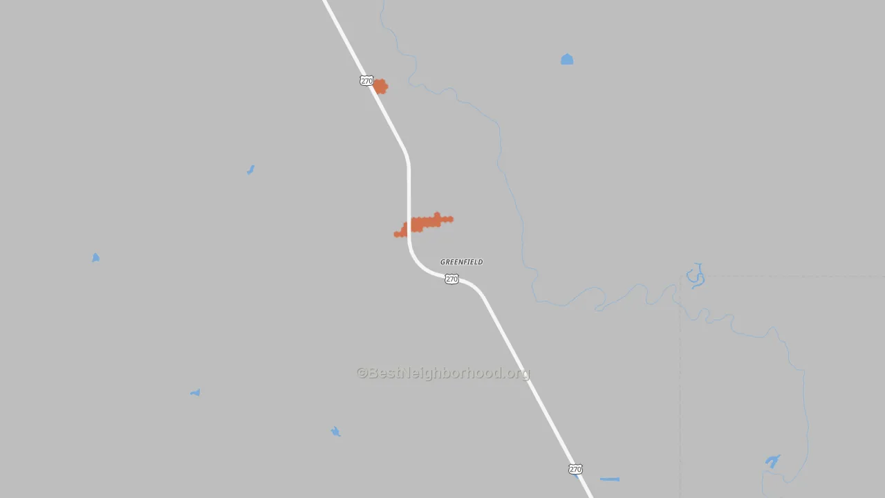 Bike Grade map of Greenfield, OK