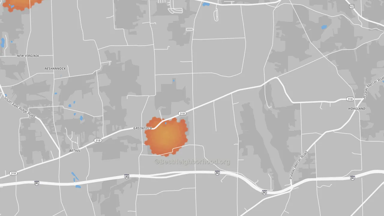 Bike Grade map of Greenfield, PA