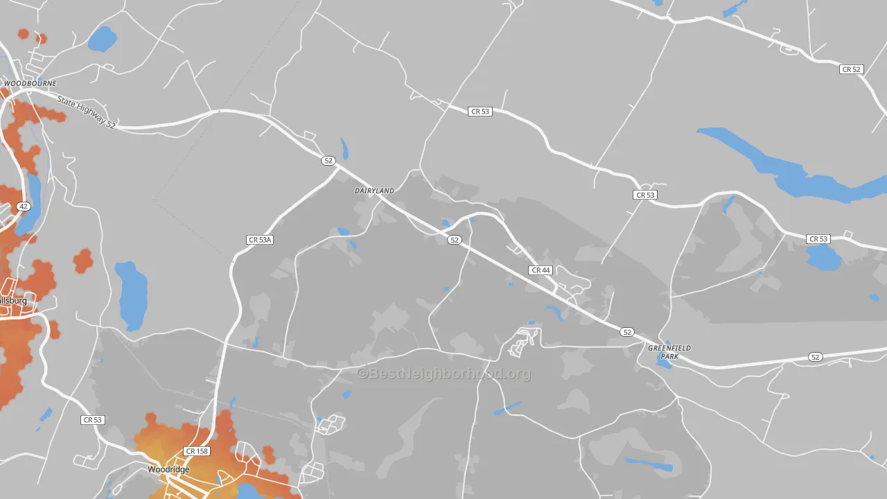 Bike Grade map of Greenfield Park, NY