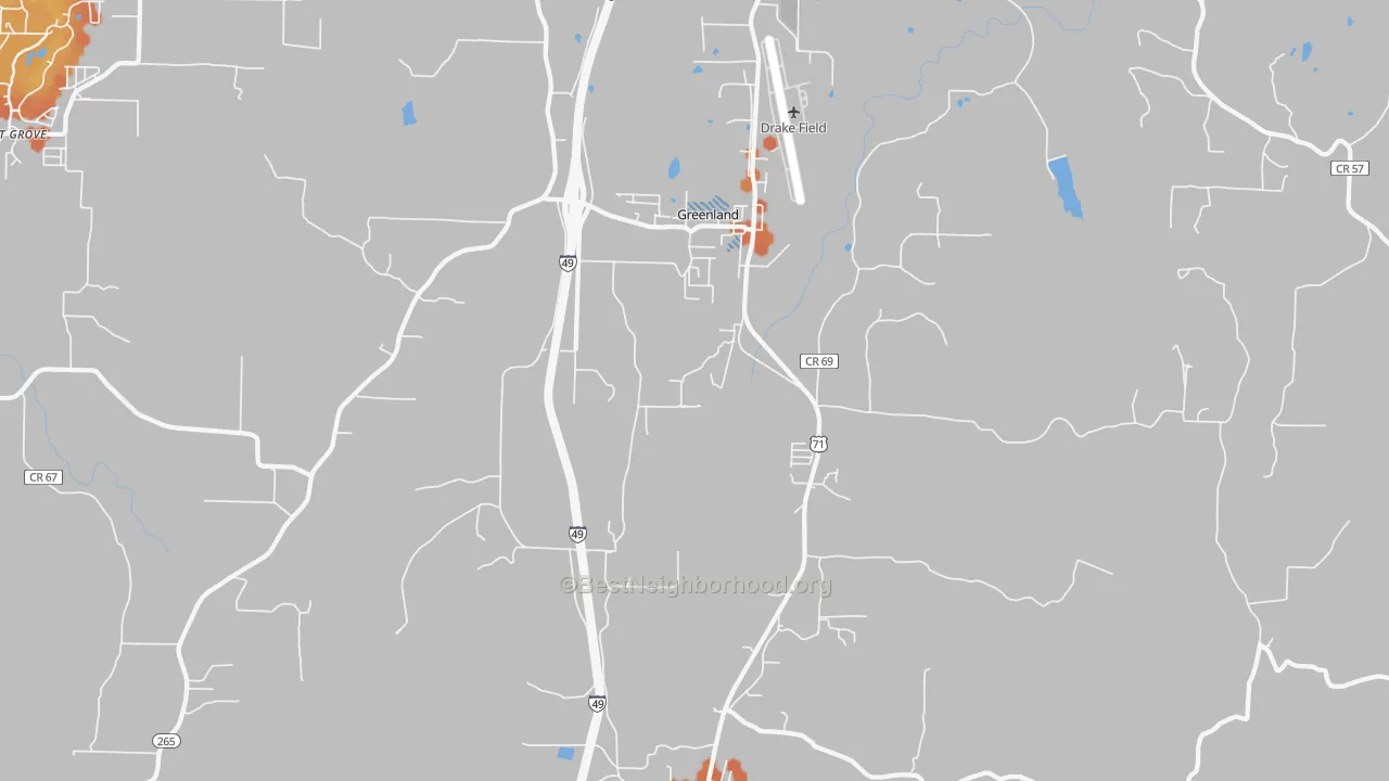 Bike Grade map of Greenland, AR