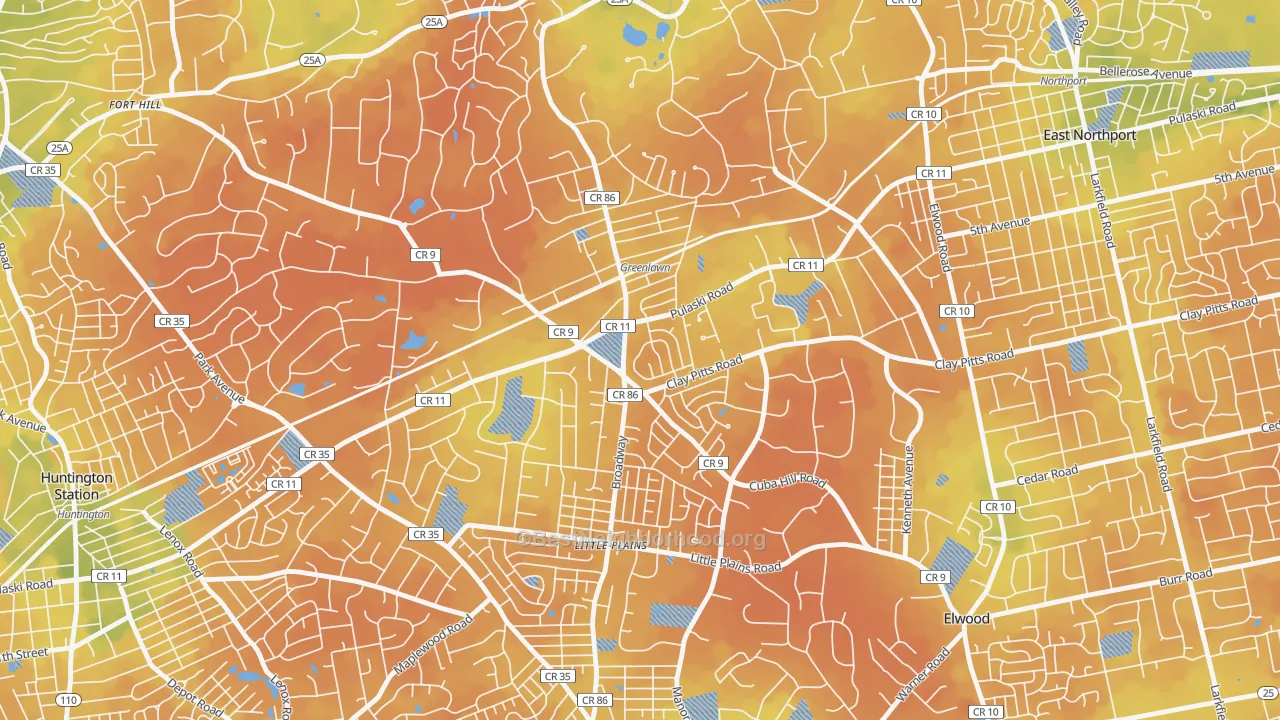 Bike Grade map of Greenlawn, NY