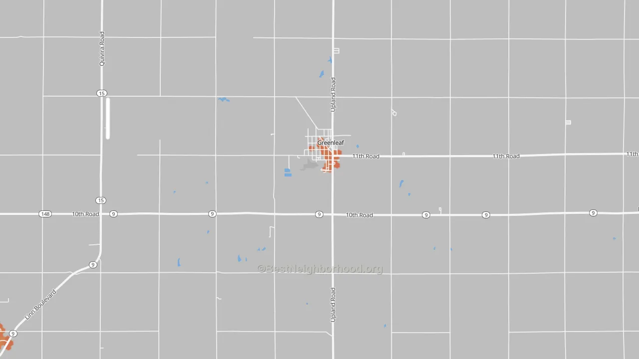 Bike Grade map of Greenleaf, KS
