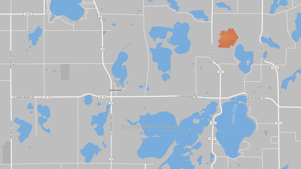 Bike Grade map of Greenleaf, MN
