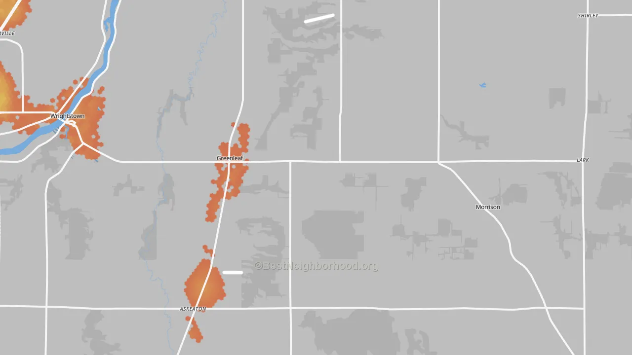 Bike Grade map of Greenleaf, WI