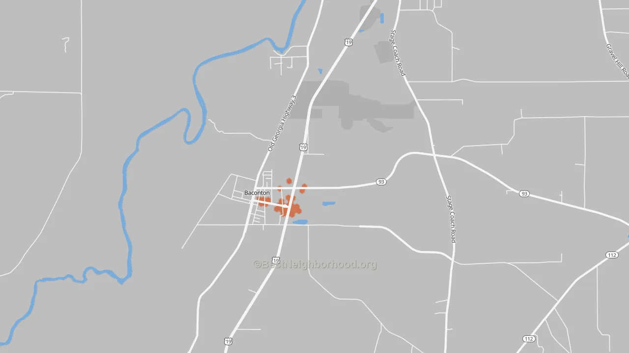 Bike Grade map of Greenough, GA