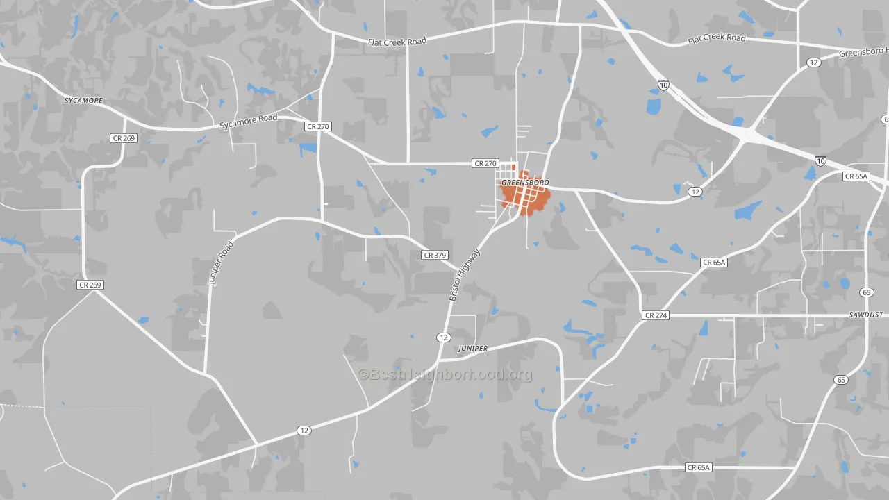 Bike Grade map of Greensboro, FL